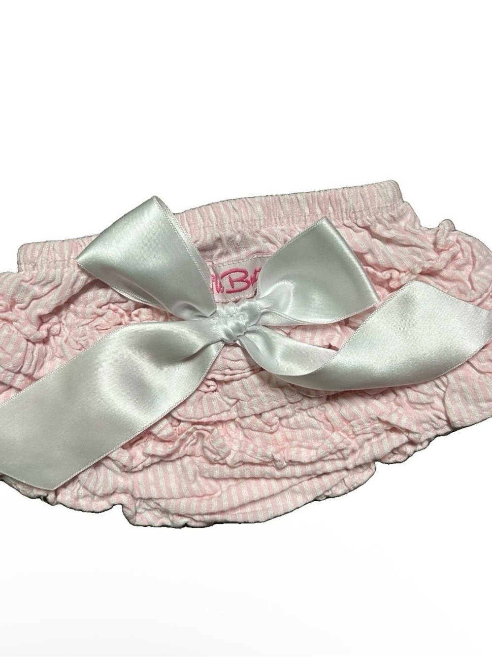 Baby Girl Ruffle Butts Pink White Summer Outfit Size 0-3 Months - Picture 2 of 5